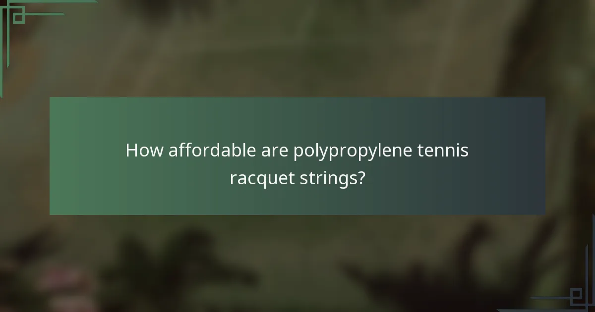 How affordable are polypropylene tennis racquet strings?