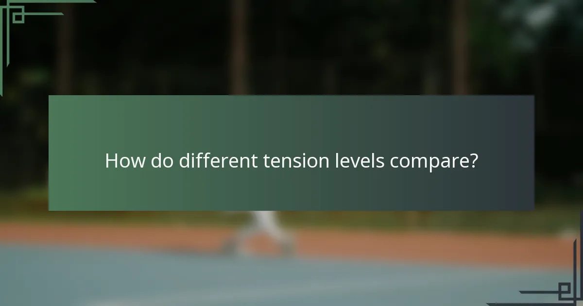 How do different tension levels compare?