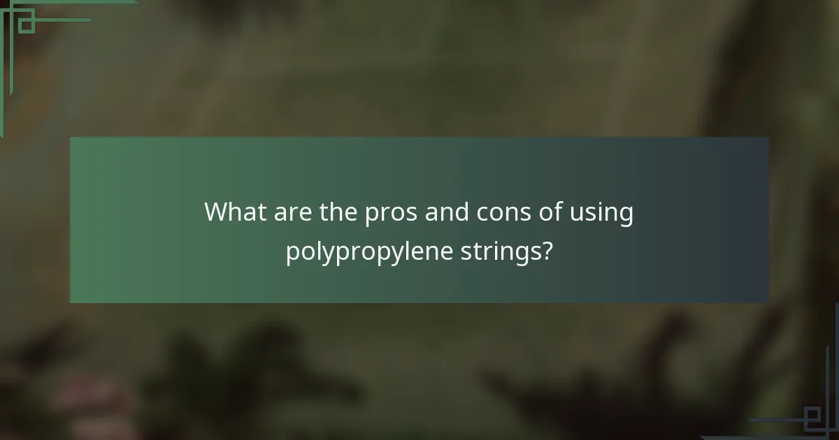What are the pros and cons of using polypropylene strings?